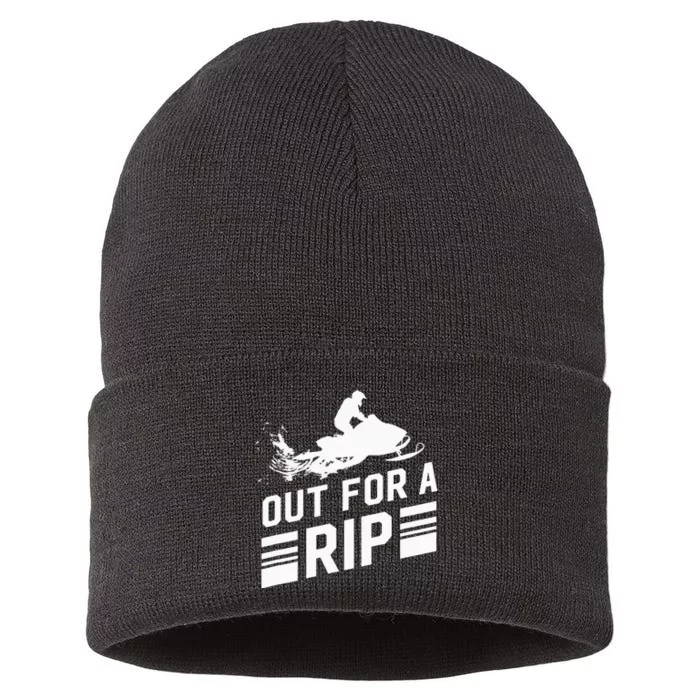 Snowmobile Out For A Rip Snowmobiling Sustainable Knit Beanie