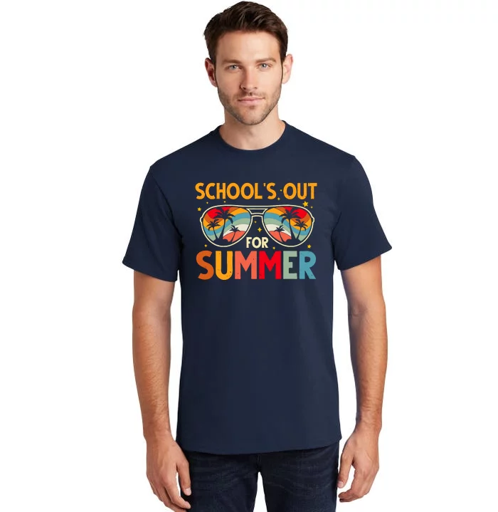 Schools Out For Summer Retro Last Day Of School Teacher Tall T-Shirt