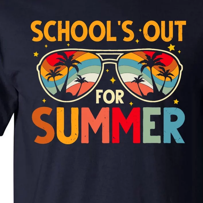 Schools Out For Summer Retro Last Day Of School Teacher Tall T-Shirt