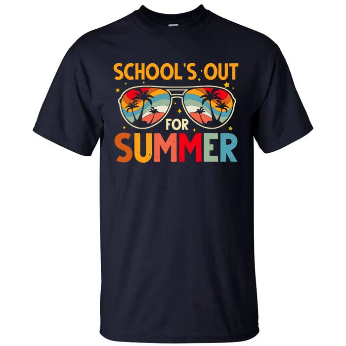 Schools Out For Summer Retro Last Day Of School Teacher Tall T-Shirt