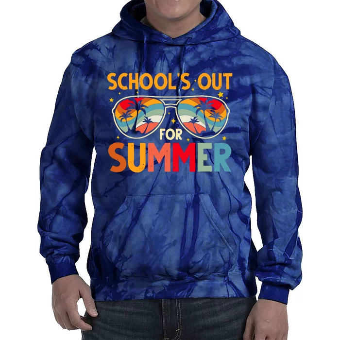 Schools Out For Summer Retro Last Day Of School Teacher Tie Dye Hoodie