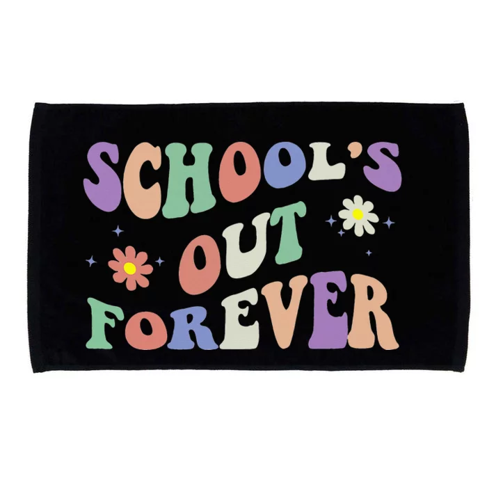 School's Out Forever Teacher Retirement Boho Flower Microfiber Hand Towel