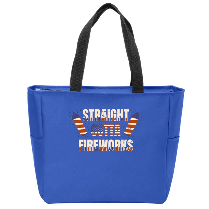 Straight Outta Fireworks Firecrackers 4th Of July Gift Zip Tote Bag