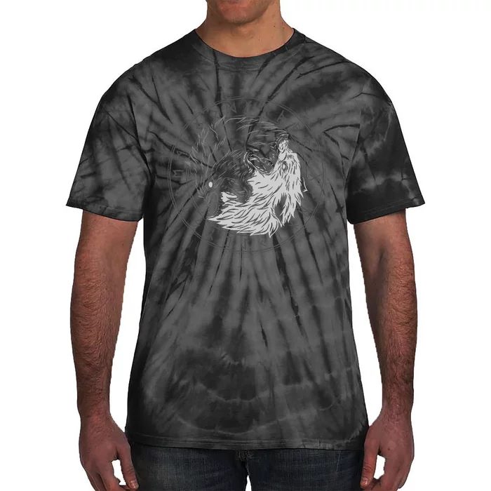 Sons Of Fenrir SköLl And Hati Ying Yang Wolf Tie-Dye T-Shirt