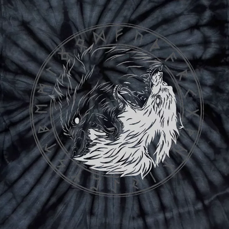 Sons Of Fenrir SköLl And Hati Ying Yang Wolf Tie-Dye T-Shirt