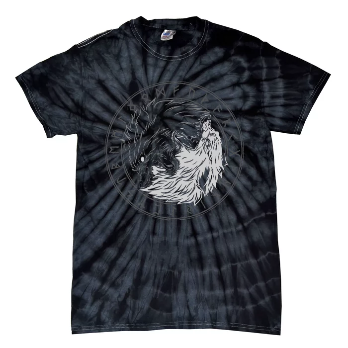 Sons Of Fenrir SköLl And Hati Ying Yang Wolf Tie-Dye T-Shirt