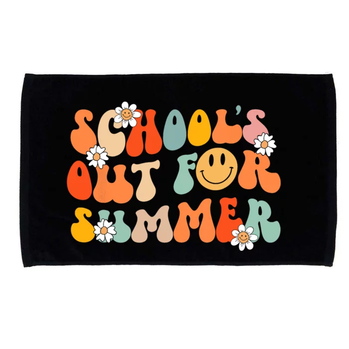 Schools Out For Summer Graduation Teacher Retro Groovy Microfiber Hand Towel