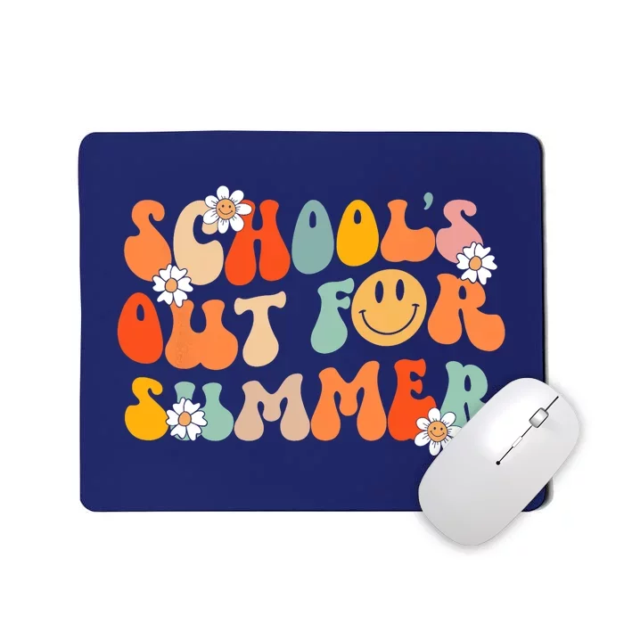 Schools Out For Summer Graduation Teacher Retro Groovy Mousepad