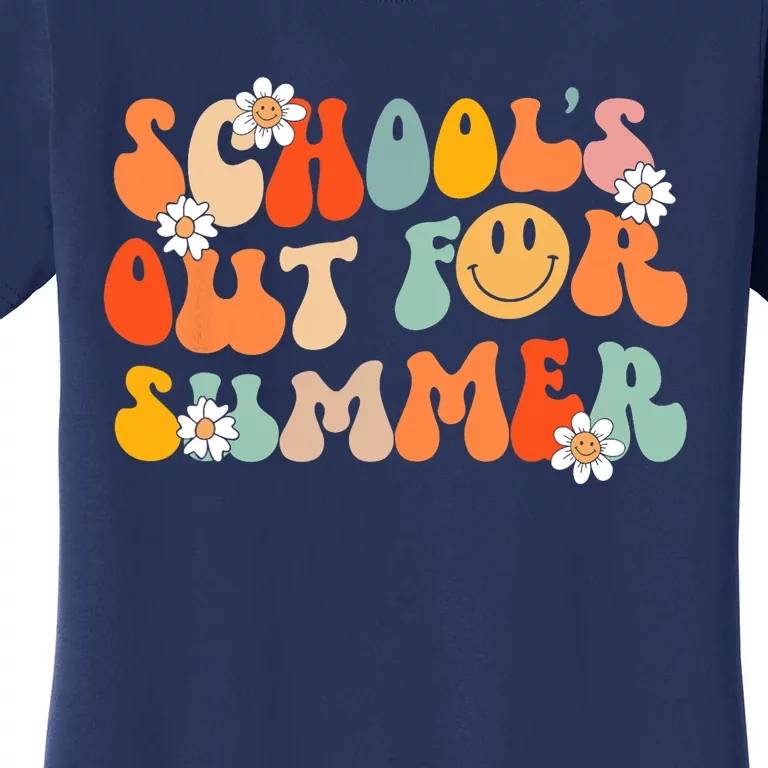 Schools Out For Summer Graduation Teacher Retro Groovy Women's T-Shirt