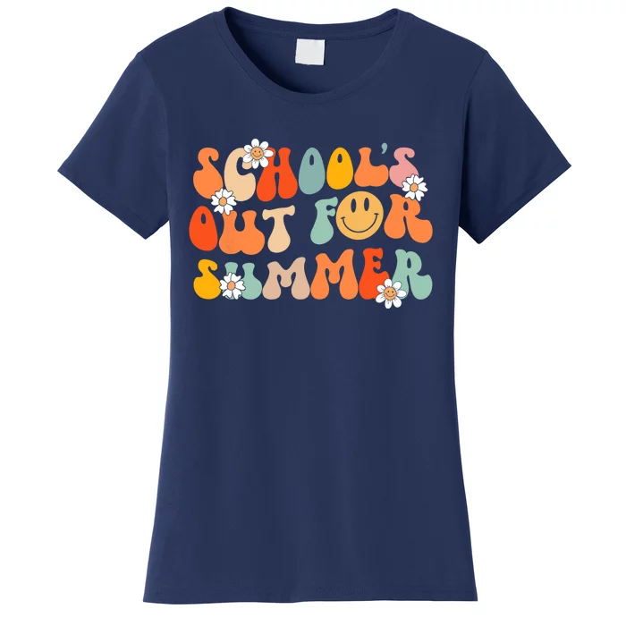 Schools Out For Summer Graduation Teacher Retro Groovy Women's T-Shirt