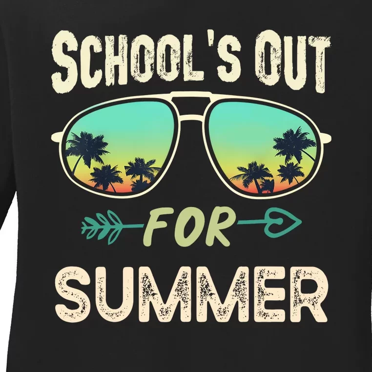 Schools Out For Summer Last Day Of School Student Teacher Ladies Long Sleeve Shirt