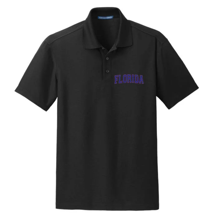 State Of Florida Varsity Blue Weathered Design Dry Zone Grid Performance Polo