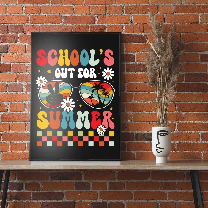 Schools Out For Summer Last Day Of School Teacher Boy Girl Poster