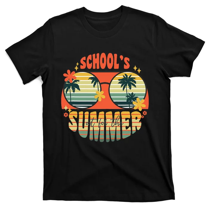 School's Out For Summer Graduation Teacher Sunglasses Retro T-Shirt