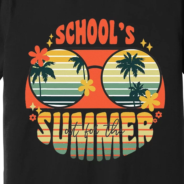 School's Out For Summer Graduation Teacher Sunglasses Retro Premium T-Shirt