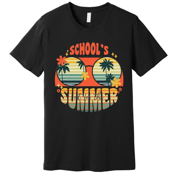 School's Out For Summer Graduation Teacher Sunglasses Retro Premium T-Shirt