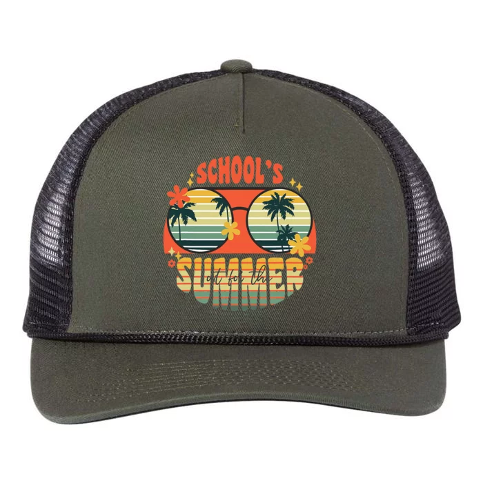 School's Out For Summer Graduation Teacher Sunglasses Retro Retro Rope Trucker Hat Cap