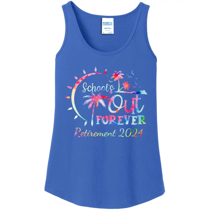 Schools Out Forever Retirement 2024 Retired Teacher Ladies Essential Tank