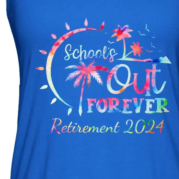 Schools Out Forever Retirement 2024 Retired Teacher Ladies Essential Flowy Tank