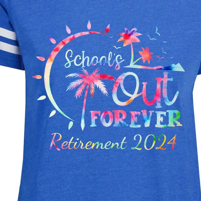 Schools Out Forever Retirement 2024 Retired Teacher Enza Ladies Jersey Football T-Shirt