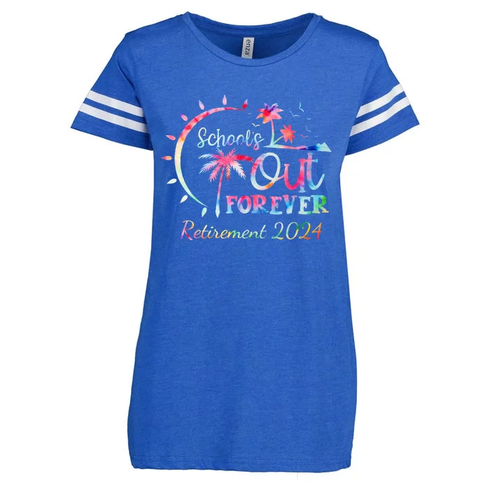 Schools Out Forever Retirement 2024 Retired Teacher Enza Ladies Jersey Football T-Shirt