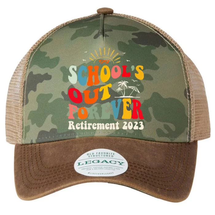 School's Out Forever Retired Teacher Groovy Retirement Legacy Tie Dye Trucker Hat