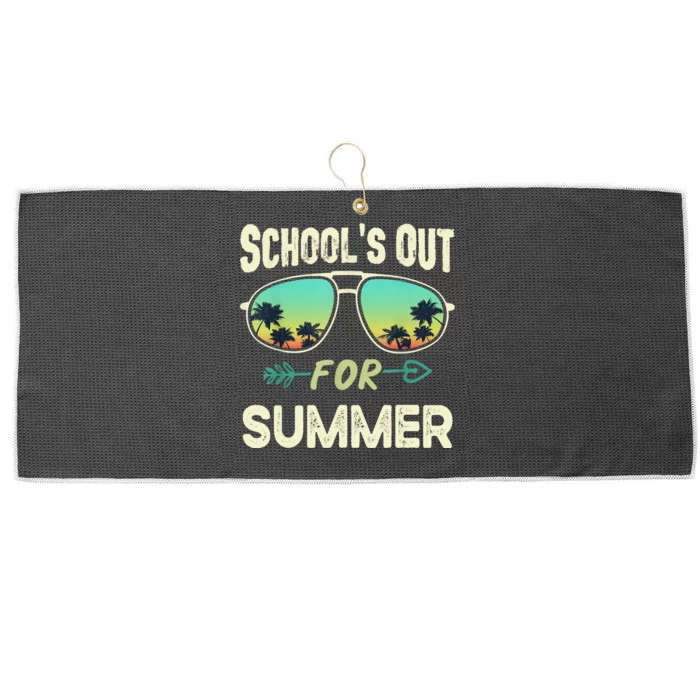 Schools Out For Summer Last Day Of School Student Teacher Large Microfiber Waffle Golf Towel