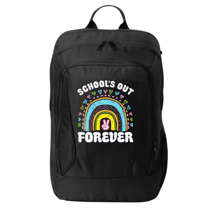 School's Out Forever Rainbow Teacher Retirement Teacher Life City Backpack