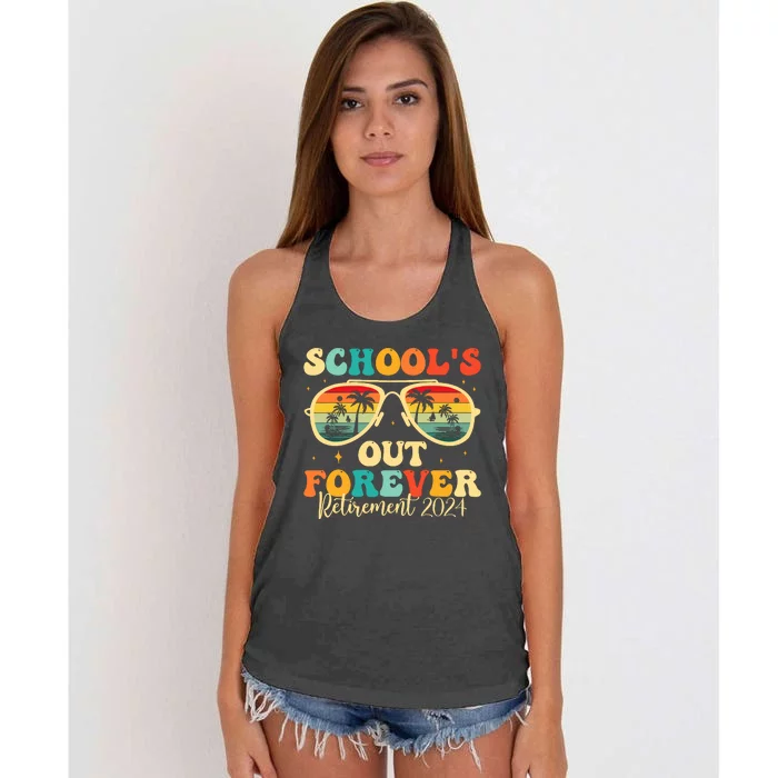 SchoolS Out Forever Retirement 2024 Retired Teacher Women's Knotted Racerback Tank