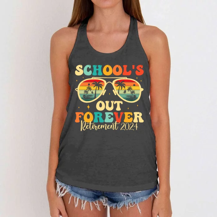 SchoolS Out Forever Retirement 2024 Retired Teacher Women's Knotted Racerback Tank