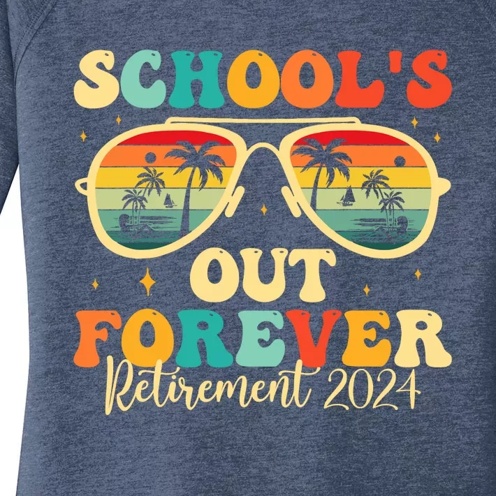 SchoolS Out Forever Retirement 2024 Retired Teacher Women's Perfect Tri Tunic Long Sleeve Shirt