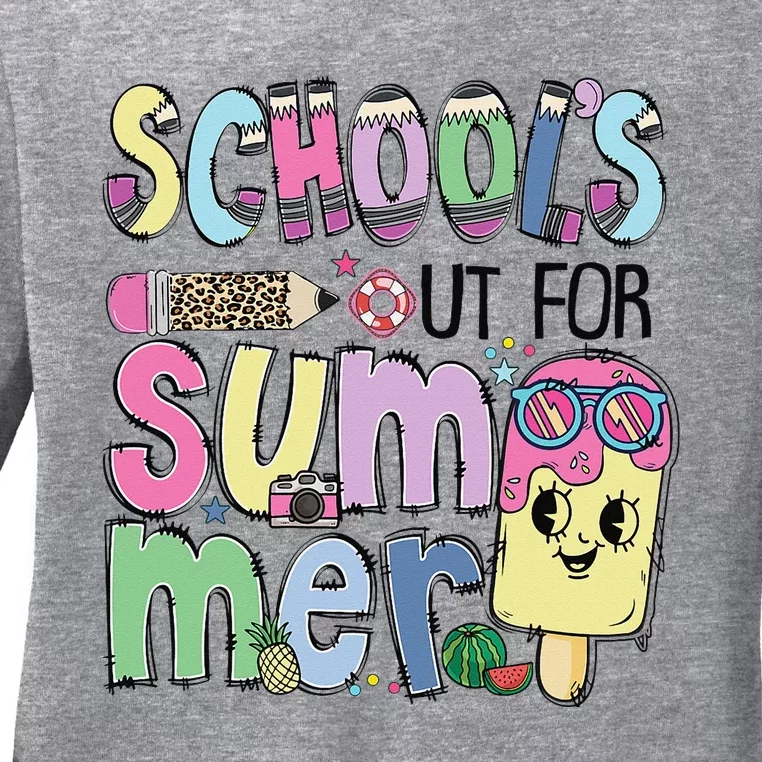 Schools Out For Summer Last Day Of School Design Ladies Long Sleeve Shirt