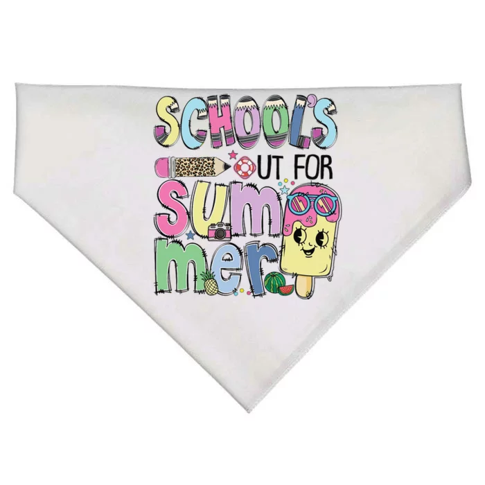 Schools Out For Summer Last Day Of School Design USA-Made Doggie Bandana