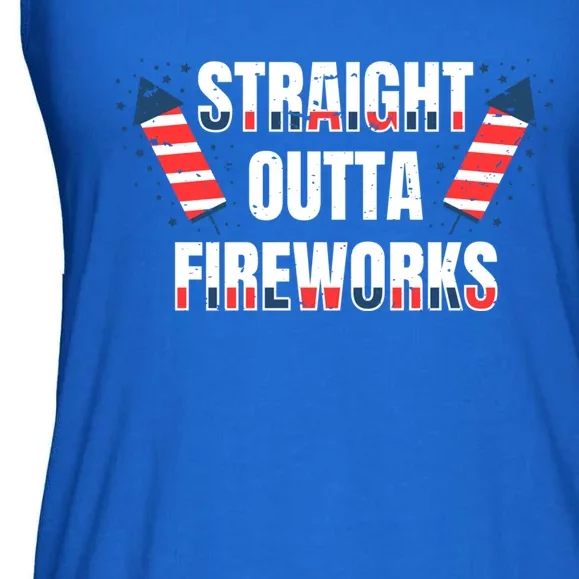 Straight Outta Fireworks Firecrackers 4th Of July Gift Ladies Essential Flowy Tank