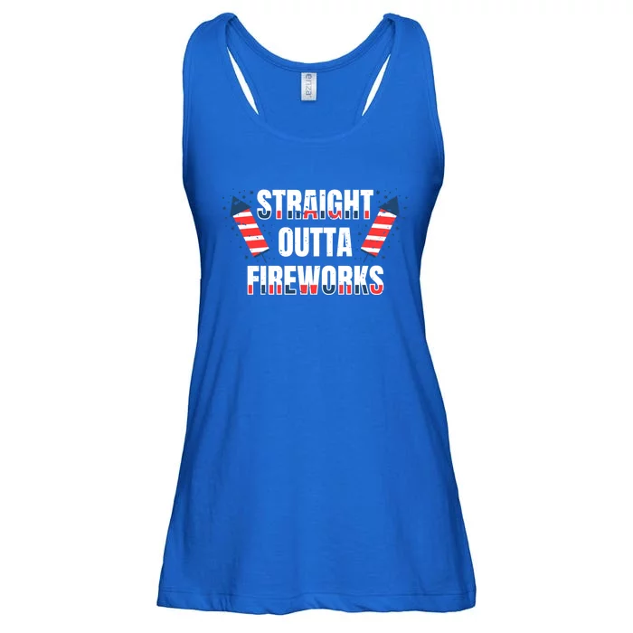 Straight Outta Fireworks Firecrackers 4th Of July Gift Ladies Essential Flowy Tank