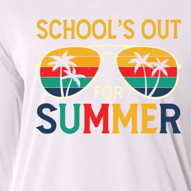 Schools Out For Summer Retro Last Day Of School Teacher Boy Cooling Performance Long Sleeve Crew