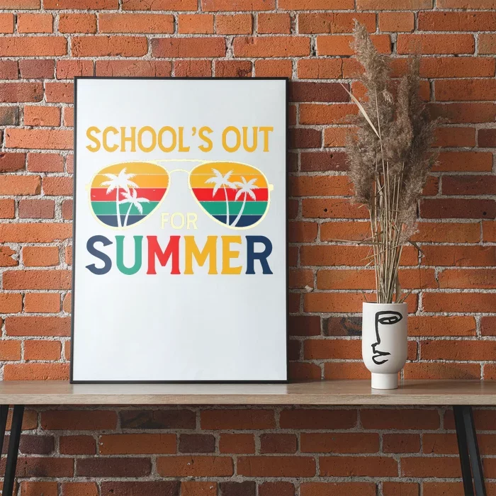 Schools Out For Summer Retro Last Day Of School Teacher Boy Poster