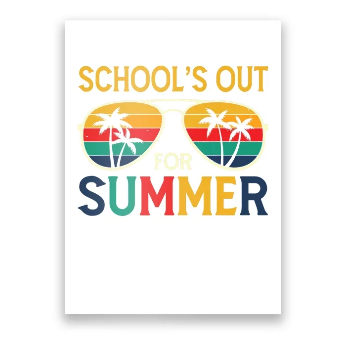 Schools Out For Summer Retro Last Day Of School Teacher Boy Poster