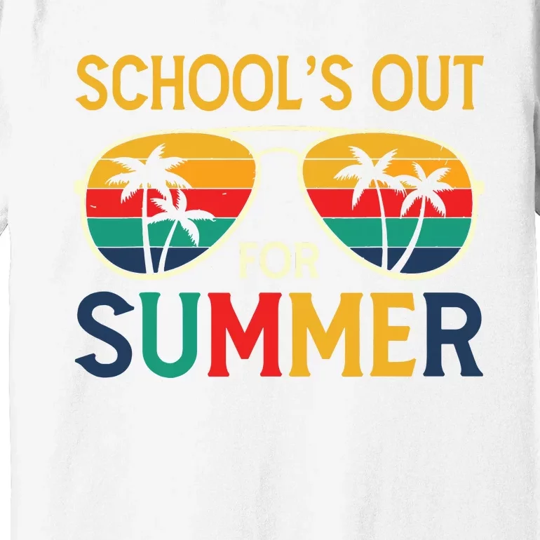 Schools Out For Summer Retro Last Day Of School Teacher Boy Premium T-Shirt