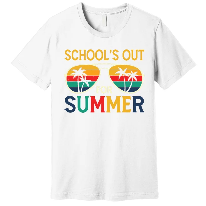 Schools Out For Summer Retro Last Day Of School Teacher Boy Premium T-Shirt