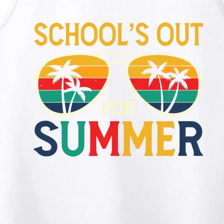 Schools Out For Summer Retro Last Day Of School Teacher Boy Performance Tank