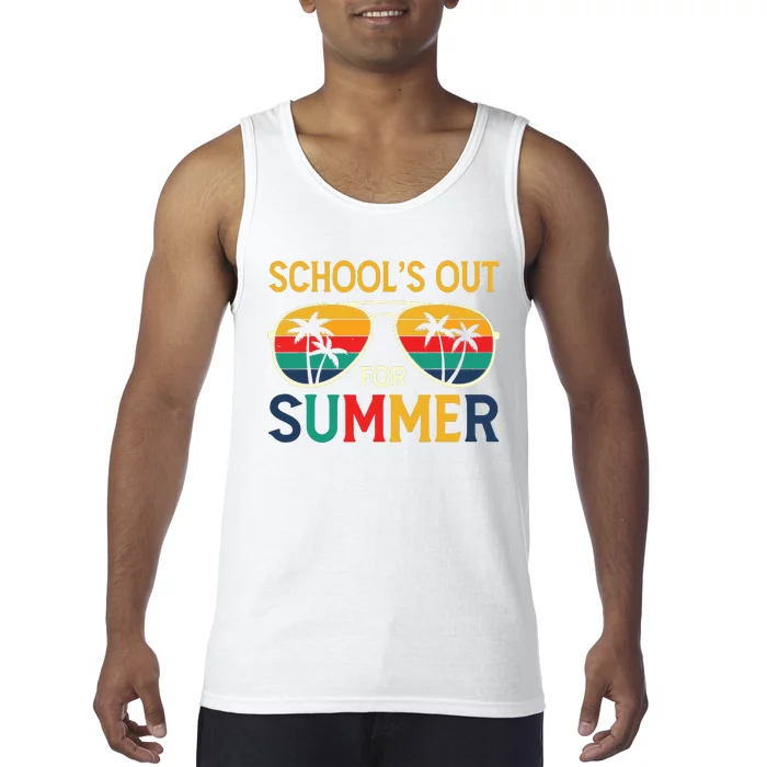 Schools Out For Summer Retro Last Day Of School Teacher Boy Tank Top