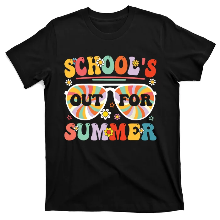 Schools Out For Summer Retro Last Day Of School Teacher T-Shirt