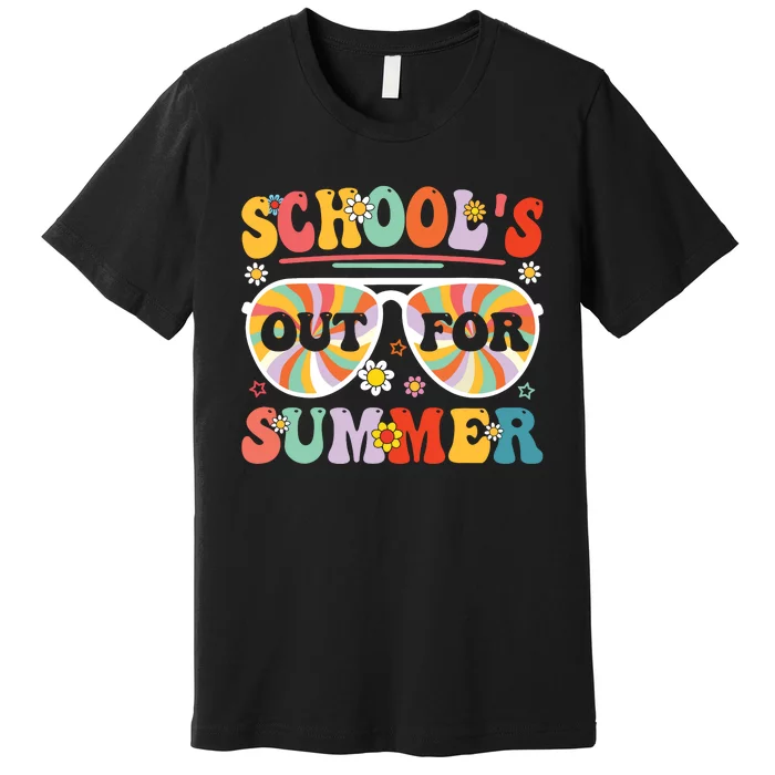 Schools Out For Summer Retro Last Day Of School Teacher Premium T-Shirt