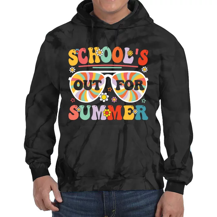 Schools Out For Summer Retro Last Day Of School Teacher Tie Dye Hoodie