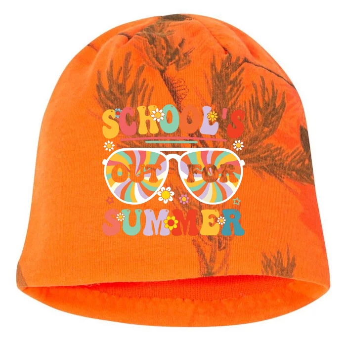 Schools Out For Summer Retro Last Day Of School Teacher Kati - Camo Knit Beanie