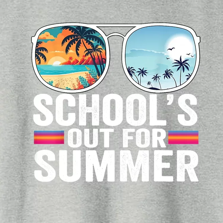 Schools Out For Summer Glasses Last Day Of School Teacher Women's Crop Top Tee