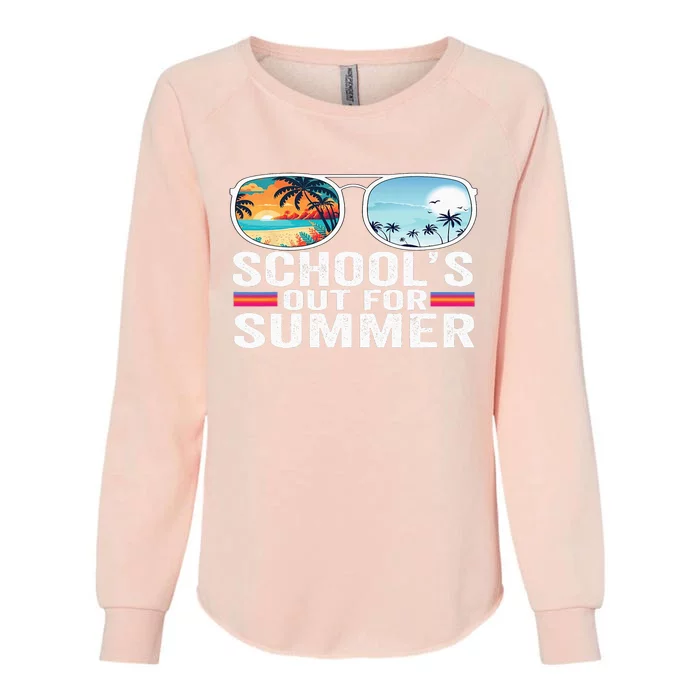 Schools Out For Summer Glasses Last Day Of School Teacher Womens California Wash Sweatshirt