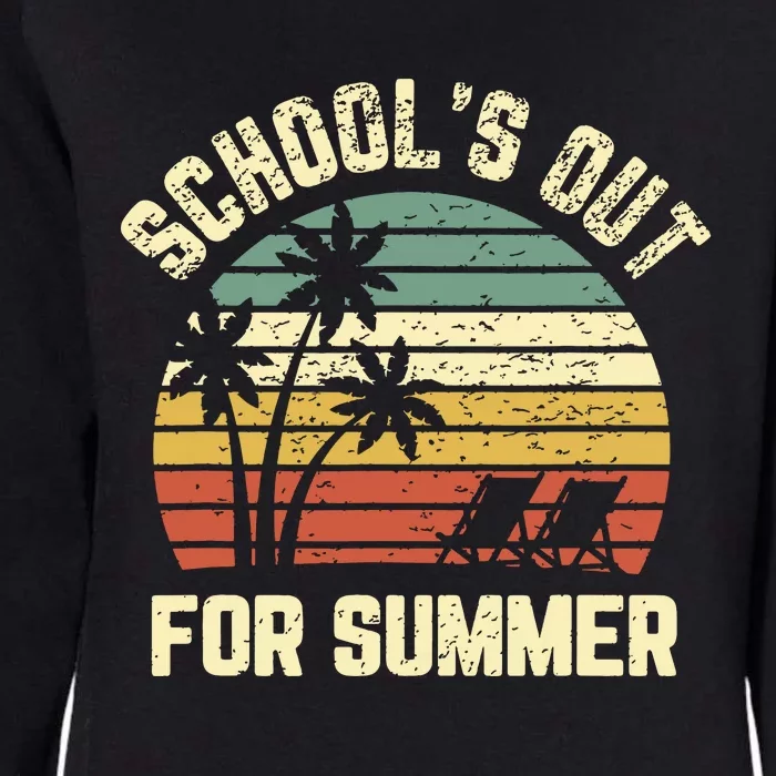 Schools Out For Summer Funny Retro Beach Vibe Summer Womens California Wash Sweatshirt