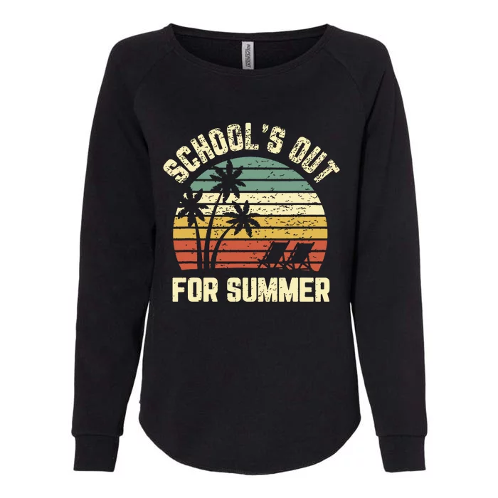 Schools Out For Summer Funny Retro Beach Vibe Summer Womens California Wash Sweatshirt